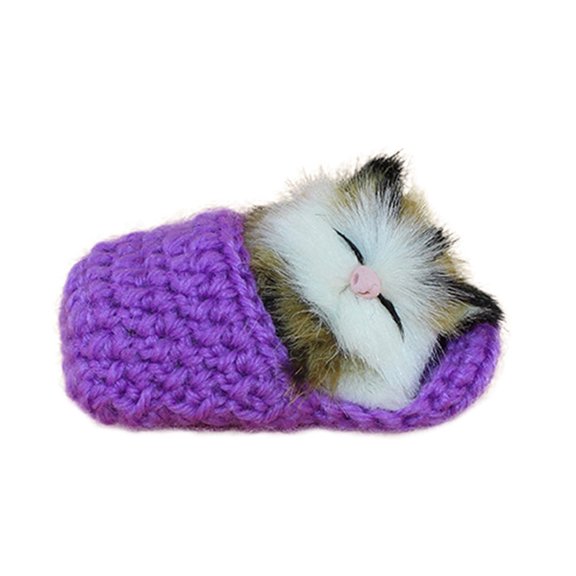 Cute Sleeping Cat Slippers Toy with Sound for Kids Animal