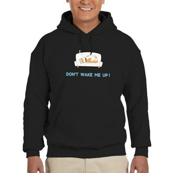 Cute Sleeping Corgi On Couch Hoodie Men -Image by Shutterstock, Male 3X-Large