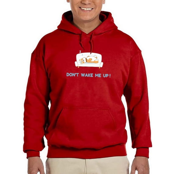 Cute Sleeping Corgi On Couch Hoodie Men -Image by Shutterstock, Male 5X-Large