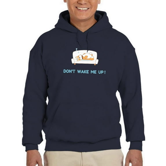 Cute Sleeping Corgi On Couch Hoodie Men -Image by Shutterstock, Male Small