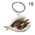 Cute Sleeping Dog Angel Acrylic Keychain Showcase Hanging Keychain