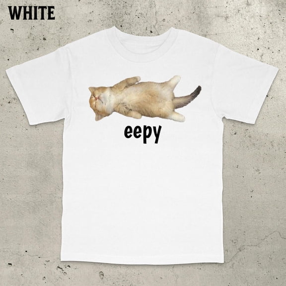 Cute Sleeping Eepy Cat Tee, Adorable Kitten Nap Graphic Shirt, Cozy Aesthetic Cat Lover Gift, Unisex Cotton T-Shirt, Sizes S-5XL