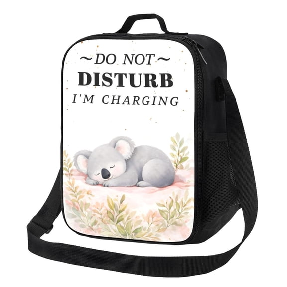 Cute Sleeping Koala Lunch Bag Insulated Thermal Box with Shoulder Strap & Handle for Work and Picnic
