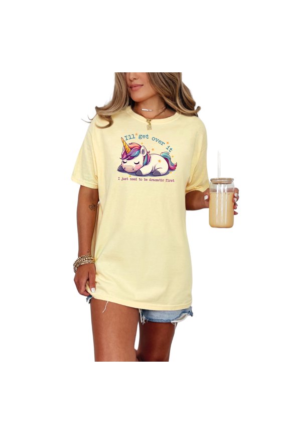 Cute Sleeping Unicorn Tshirt, I'll Get Over It Unicorn Tee, Adorable Unicorn Graphic Shirt, Perfect Gift for Unicorn Lovers, Butter Comfort Colors T-Shirt, 3XL