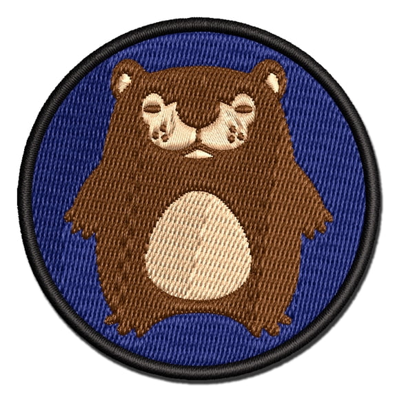 Cute Sleepy Baby Bear Applique Multi-Color Embroidered Iron-On Patch - 3 Inch Medium