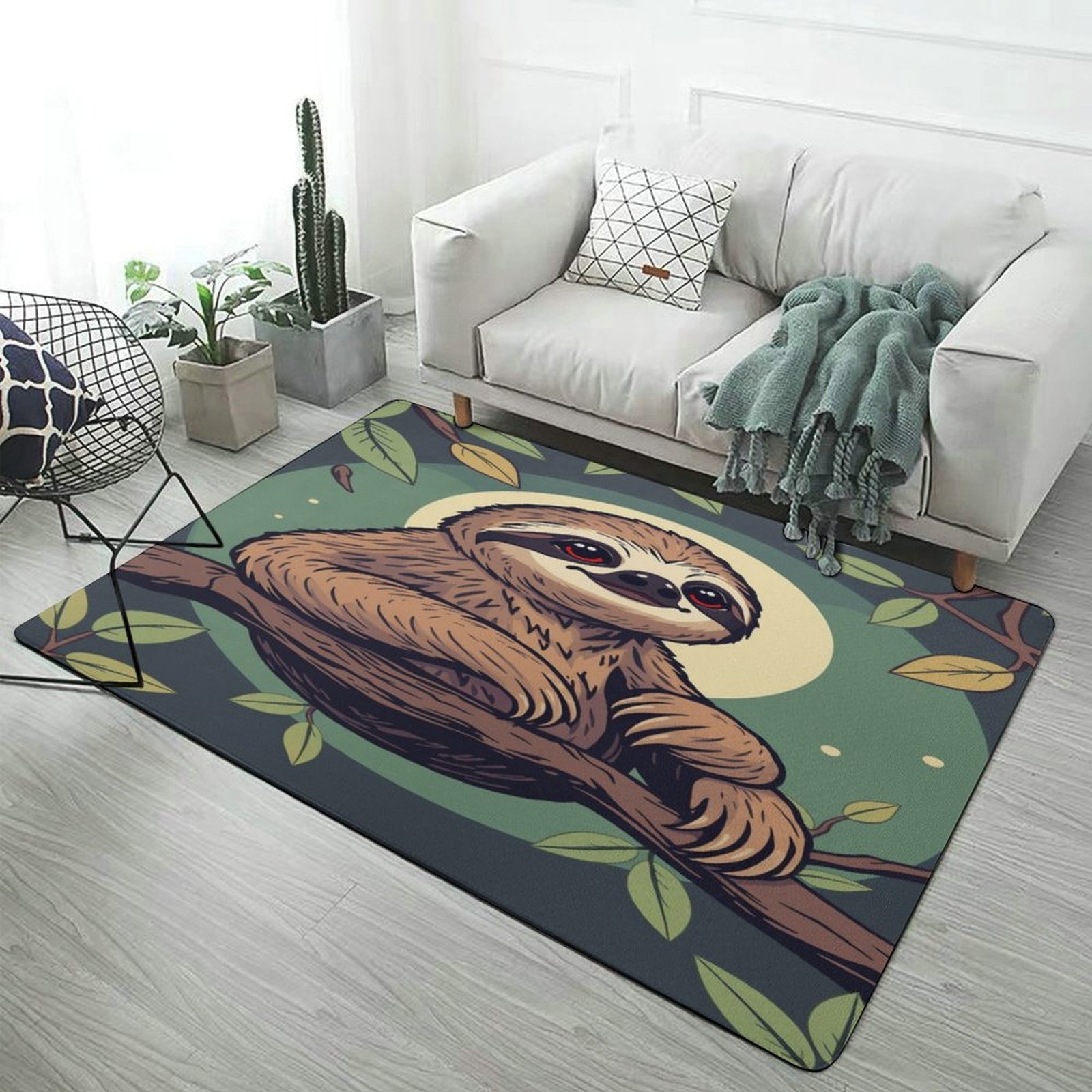 Cute Sleepy Sloth Carpet Rug for Home Living Room Bedroom Sofa Doormat ...