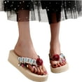 thumbnail image 1 of Juebong Sandals clearance Cute Slide Sandals Women Open Toe Slippers Comfy Flip Flop Thong Sandals Casual Comfortable Beach Shoes, 1 of 5