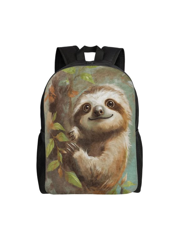 Cute Sloth Backpack Large Capacity Laptop Bag for Men and Women