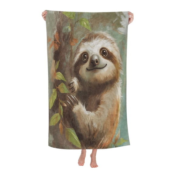 Cute Sloth Bath Towel Soft and Highly Absorbent for Adults