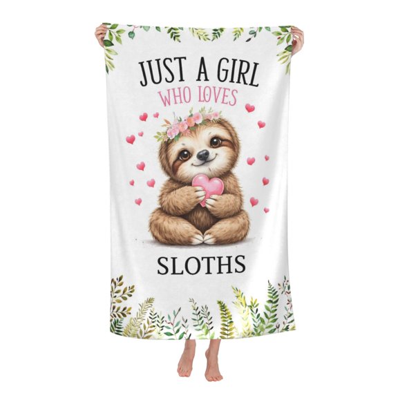 Cute Sloth Bath Towel Soft and Highly Absorbent for Adults
