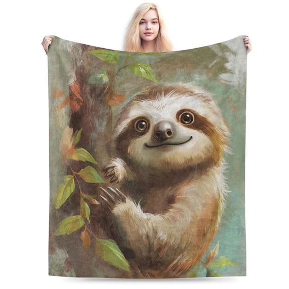 Cute Sloth Blanket,Anime Flannel Throw Blankets 50x40