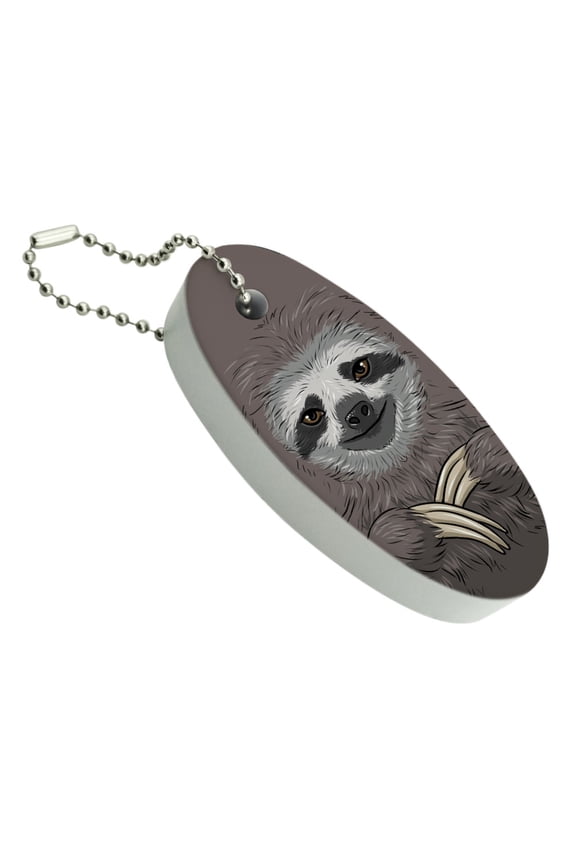 Cute Sloth Face Floating Foam Keychain Fishing Boat Buoy Key Float