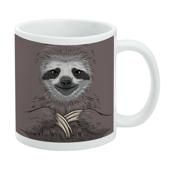 Cute Sloth Face White Mug