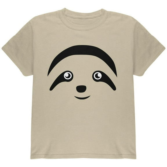 Cute Sloth Face Youth T Shirt Sand YLG