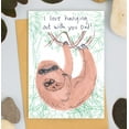 thumbnail image 1 of Cute Sloth Father’s Day Card – "I Love Hanging Out With You Dad!" – Adorable Design with Envelope, Blank Inside for Personalized Messages, 1 of 2