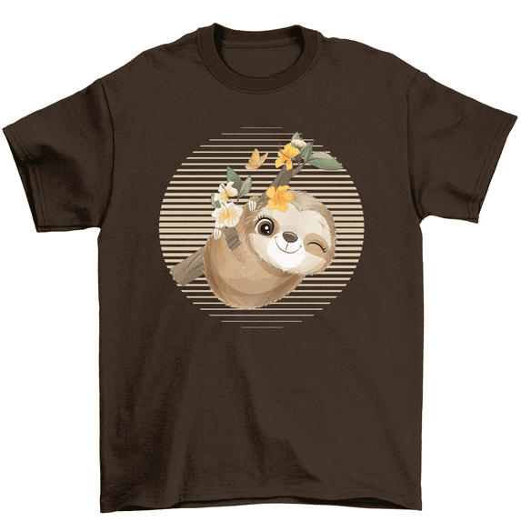 Cute Sloth Hanging Tree Cool Animal T-Shirt Men Women