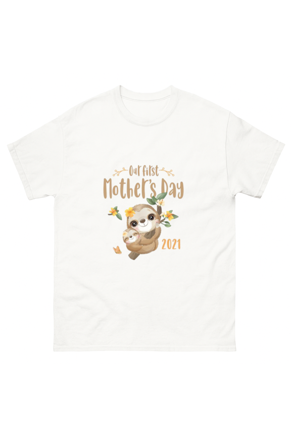 Cute Sloth Mom and Baby Mothers Day Slow Life Aesthetic Unisex T-Shirt, for men & women, up to size 5XL