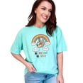 thumbnail image 1 of Cute Sloth Be Patient Be Kind T-Shirt, Rainbow Clouds Graphic Tee, Positive Message Clothing, Inspirational Cute Animal Shirt, Fun Gift Idea, Chalky Mint Comfort Colors T-Shirt, 3XL, 1 of 1