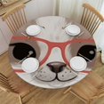 thumbnail image 1 of Cute Sloth Round Fitted Tablecloth Funny Lovely Animal Pink Grey Cartoon Doodle Comic Art Elastic Edge Tablecloth Waterproof Oilcloth, 1 of 8
