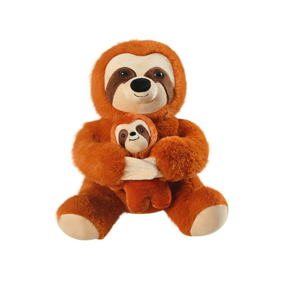 Cute Sloth Stuffed Animal Plush Toy, Soft and Huggable Sloth Plush Decor, Realistic Safari Animal, Adorable Squeezable Plush Figure, Home or Nursery Decoration (7.9" Camel)
