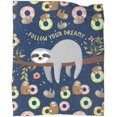 thumbnail image 1 of Cute Sloth Throw Blanket Soft Flannel Summer Air Conditioner Blanket Warm Blanket for Bed Couch Living Room(80"x60"), 1 of 1