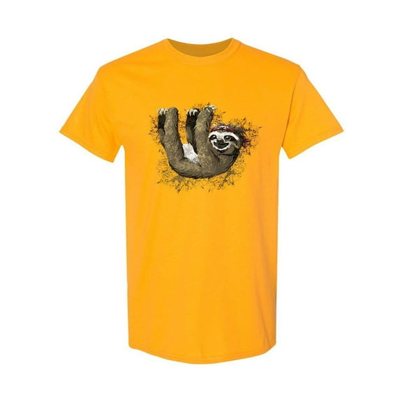 Cute Sloth Upside Down T-Shirt Men -SPIdeals Designs, Male 5X-Large