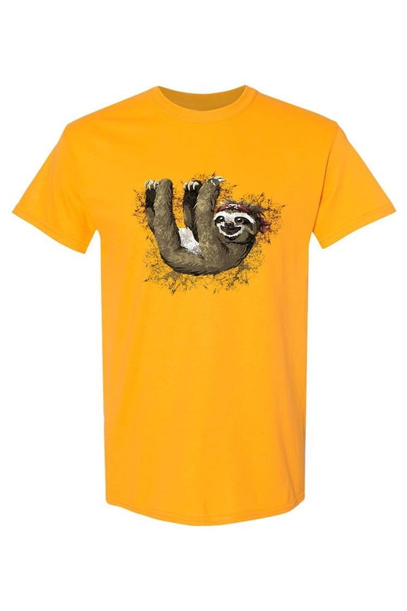 Cute Sloth Upside Down T-Shirt Men -SPIdeals Designs, Male 5X-Large