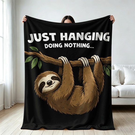Cute Sloth blanket for sloth lovers Soft Flannel Throw Blanket, Festive Gifts, gift for Birthday, Christmas, holiday, Anniversary, Home Decor Gifts
