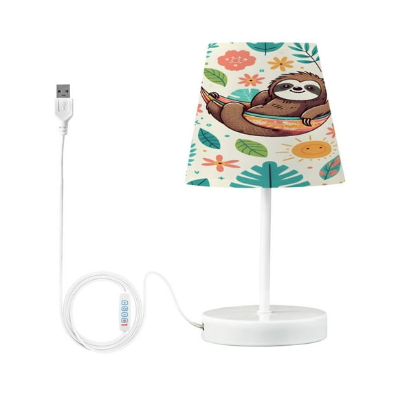 Cute Sloth on Hammock Desk Lamp LED Table Nightstand Lamps with 3 Color Temperatures for Home Bedroom Living Room Decor 8x12