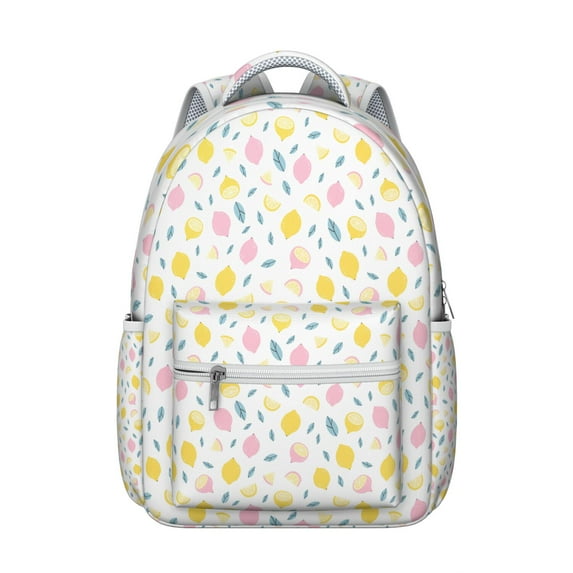 Cute Small Backpack for School, Lightweight Modern Yellow School Bag for Daily Use, Compact Travel Backpack, Stylish Bright Lemon Backpacks for School and Commute