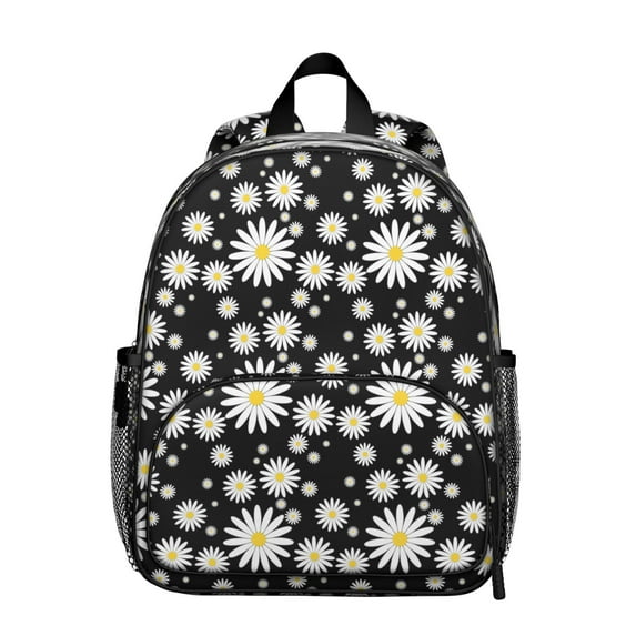 Cute Small Backpack with Vintage Bloom and Retro Daisy Artwork, Lightweight School Bag for School