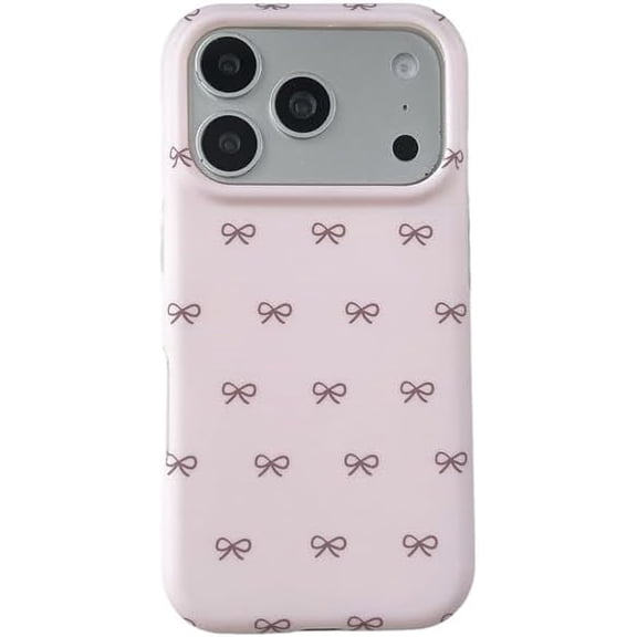 Cute Small Bowknot Bow Knot Print Phone Case for iPhone (White,iPhone 15 Pro)