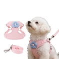 thumbnail image 1 of Cute Small Dog & Cat Harness Collar and Leash， Breathable Soft Mesh Padded Harness for Small Dogs & Cats, Perfect for Daily Walks, Parties, Holiday Gatherings & Gifts, Pink,M, 1 of 7