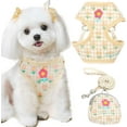 thumbnail image 1 of Cute Small Dog Harness and Leash Set with Bag No Pull Puppy Cat Vest Harness Adjustable Soft Breathable Plaid Flower Pet Bunny Harness for Small Dogs Cats Rabbits Shih Tzu Yorkies, 1 of 7