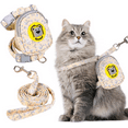 thumbnail image 1 of Cute Small Dog Harness and Leash Set with Bags No Pull Floral Dog Vest Harness Soft Breathable Mesh Puppy Dog Harness for Small Dogs Cats Spring Summer Yorkies Shih Tzu, 1 of 7
