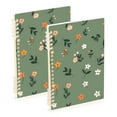 thumbnail image 1 of Cute Small Flowers and Leaves Notebooks 2 Pcs 1-subject Journal 60 Sheets A5 College Ruled Paper Detachable Ring 8.3"x5.7", 1 of 8
