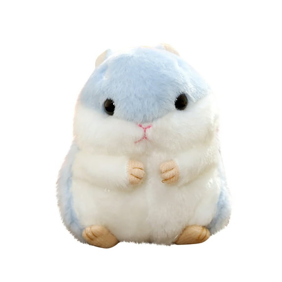 Cute Small Hamster Doll Soft Stuffed Pendant Plush Toy Key Chain Hanging School Bag Hamster Doll Ornaments, Gifts for Friends And Kids Toys (Blue)