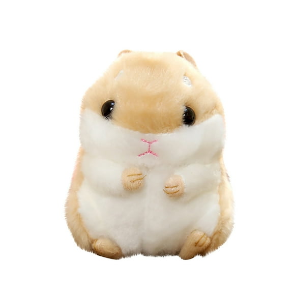 Cute Small Hamster Doll Soft Stuffed Pendant Plush Toy Key Chain Hanging School Bag Hamster Doll Ornaments, Gifts for Friends And Kids Toys (Brown)