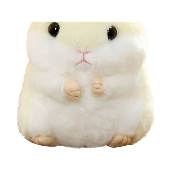 Cute Small Hamster Doll Soft Stuffed Pendant Plush Toy Key Chain Hanging School Bag Hamster Doll Ornaments, Gifts for Friends And Kids Toys (Yellow)