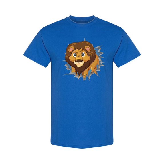 Cute Small Lion Design T-Shirt Men -Image by Shutterstock, Male Large