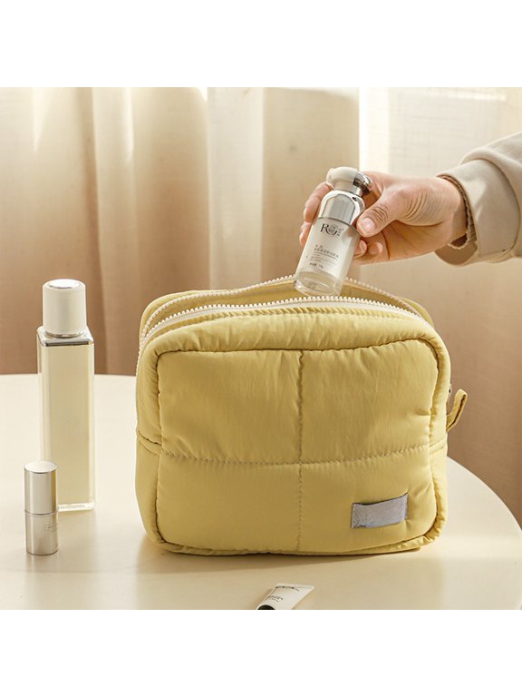 Cute Small Makeup Bag,Cosmetic Toiletry Make up Skin Care Little Items Pouch for Purse,Zipper Mini Tech Charger Cable Electronic Organizer Case,Travel Accessories for Women Men Teen