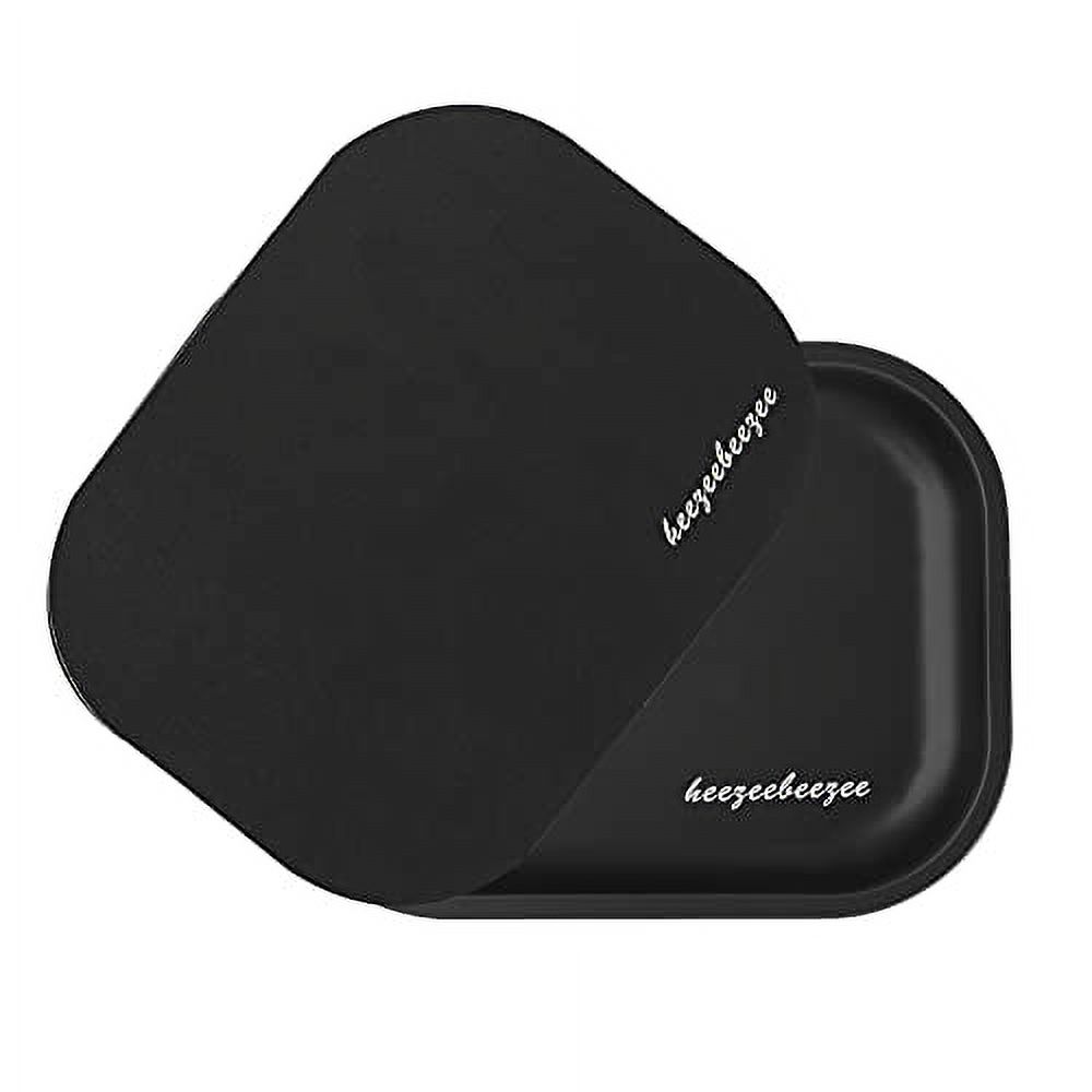 Cute Small Mini Black Rolling Tray, Premium Metal Rolling Tray with PVC