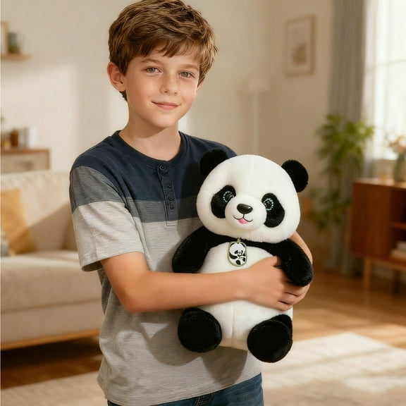 Cute Small Panda Bear Plush Soft Pet 10" Panda Stuffed Animals Toy Doll Gift for Panda Enthusiasts Birthdays Companion Doll for Kids