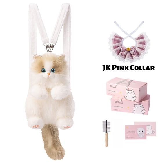Cute Small Ragdoll Cat Plush Backpack, Realistic Stuffed Animal Doll Bag for Kids & Adults, Soft Plush Cat Toy Shoulder Bag, Adorable Gift for Girls, Birthday, Holiday, or Everyday Use