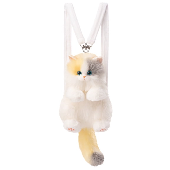 Cute Small Ragdoll Cat Plush Backpack, Realistic Stuffed Animal Doll Bag for Kids & Adults, Soft Plush Cat Toy Shoulder Bag, Adorable Gift for Girls, Birthday, Holiday, or Everyday Use