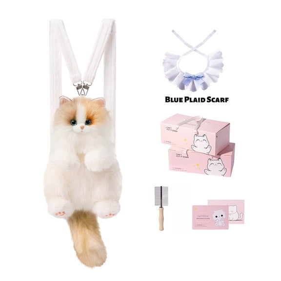 Cute Small Ragdoll Cat Plush Backpack, Realistic Stuffed Animal Doll Bag for Kids & Adults, Soft Plush Cat Toy Shoulder Bag, Adorable Gift for Girls, Birthday, Holiday, or Everyday Use