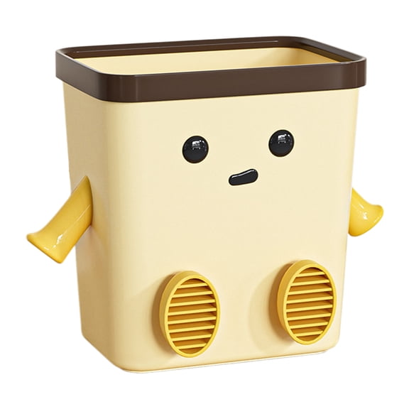 Cute Small Trash Can, Garbage Cans for Kitchen Compost Cartoon Plastic Garbage Bin for Living Room, Dorm, Office