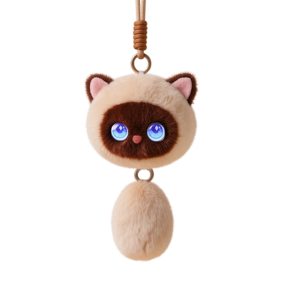 Cute Smart Interactive Talking Cat Plush Toy, Rechargeable Chatting Kitty Bag Pendant, Soft Stuffed Cat Ornament for Kids Girls Gift