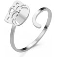 thumbnail image 1 of Cute Smile Cat Animal Open Statement Ring Stainless Stee Adjustable Expandable Wrap Kitty Knuckle Band Chic Rings Stacking Comfort Fit Finger Band Fashion Aesthetic Jewelry for Daughter Niece, 1 of 12