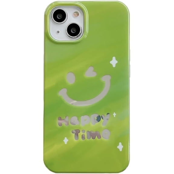 Cute Smile Face Love Heart Soft  for iPhone Case (Green,iPhone 13 Pro Max)
